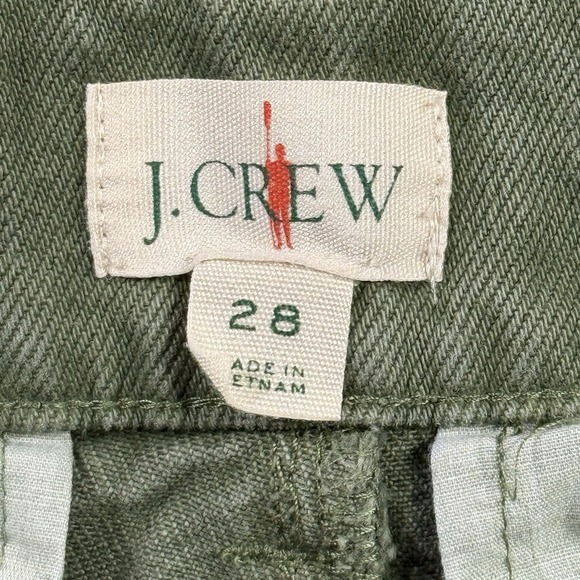 J Crew Relaxed Cargo Pants Women's Size 28 Green Tapered Heavy Weigh Twill BW526 - Picture 4 of 16